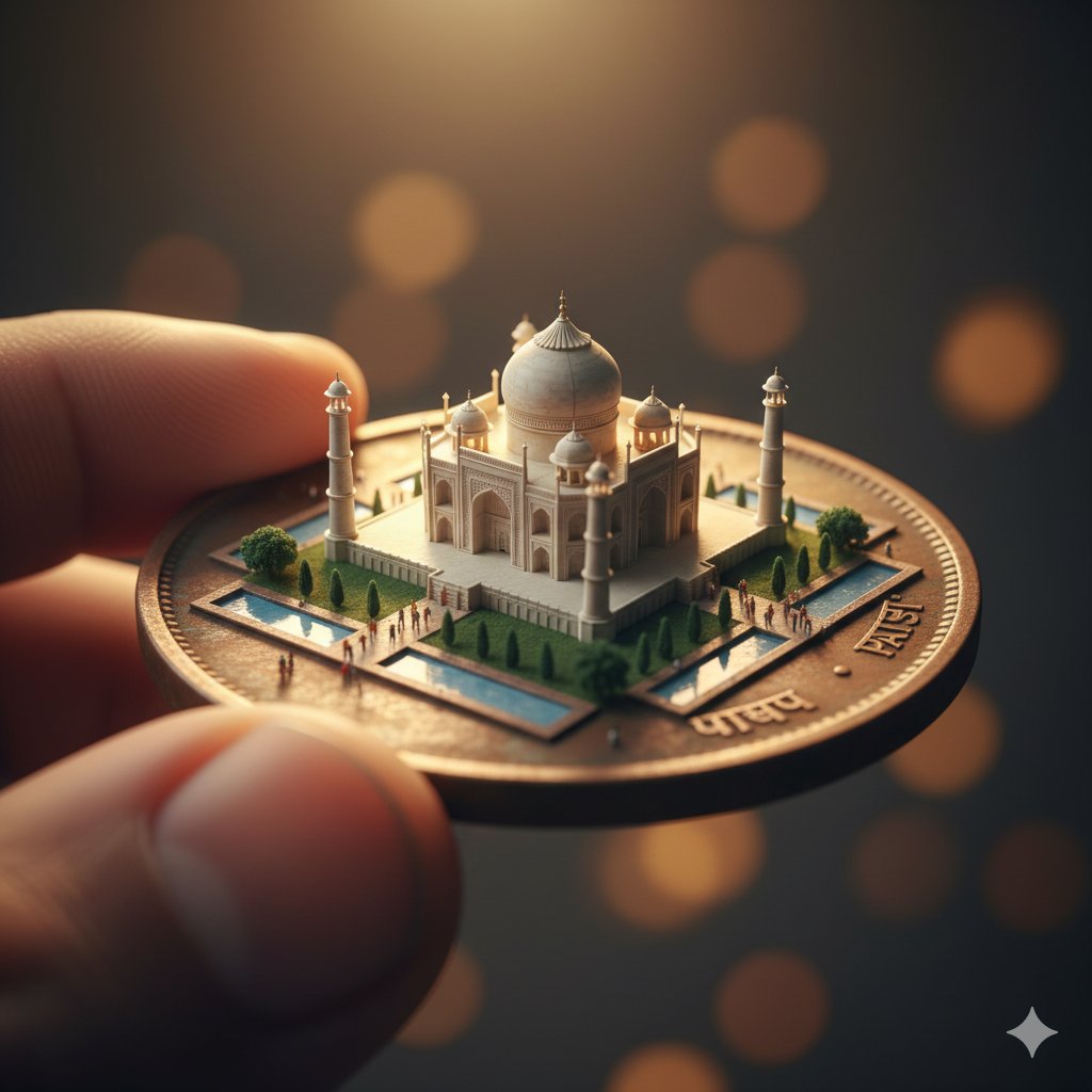Vintage Coin Taj Mahal Miniature
