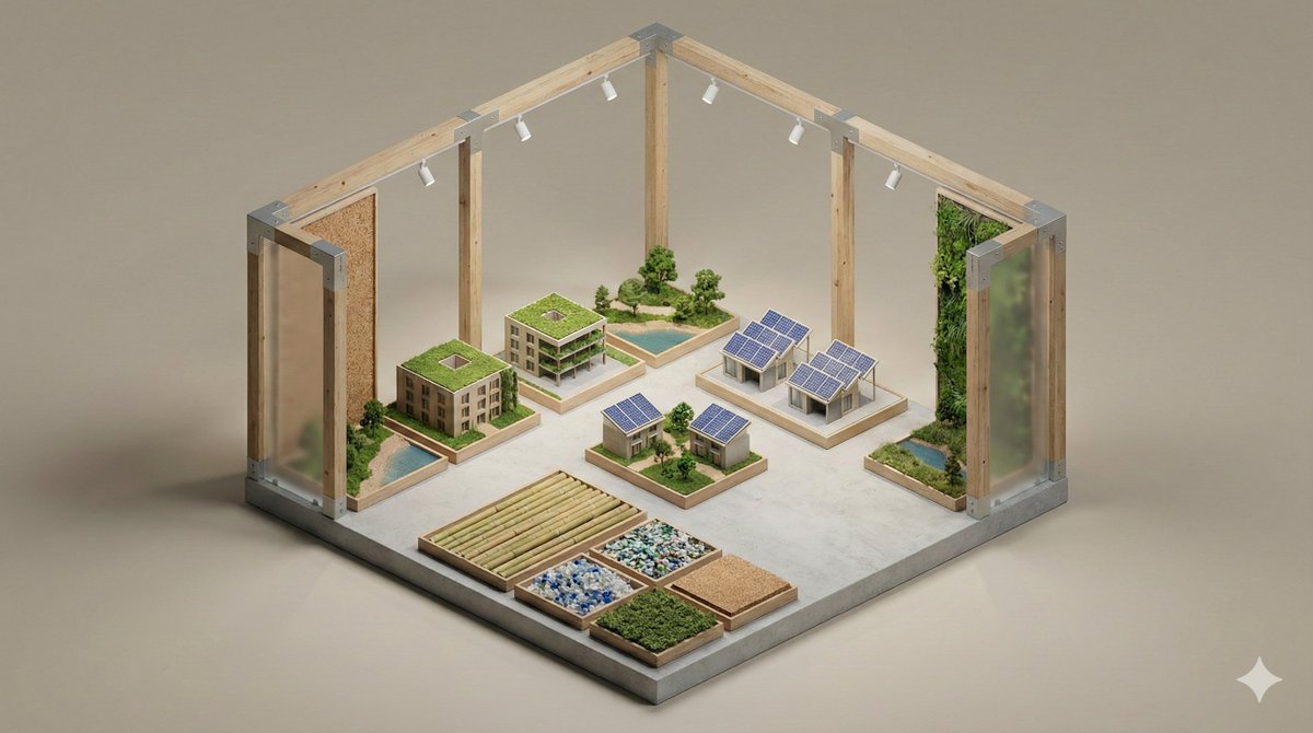 Minimal 3D Isometric Exhibition Diorama