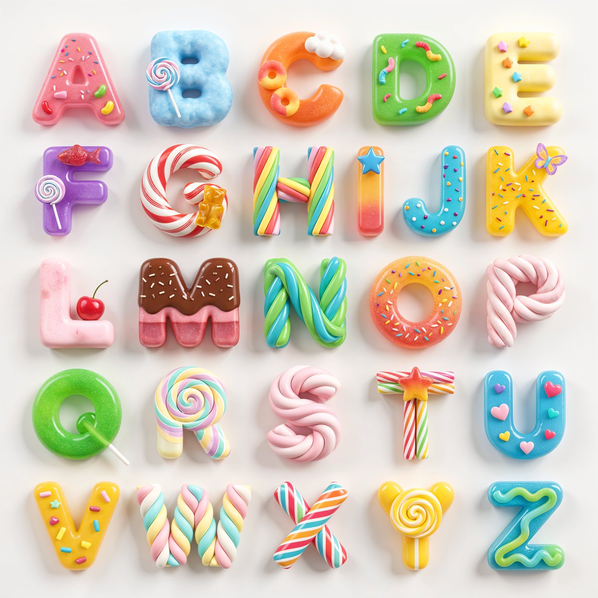 Squishy Kawaii 3D Letters