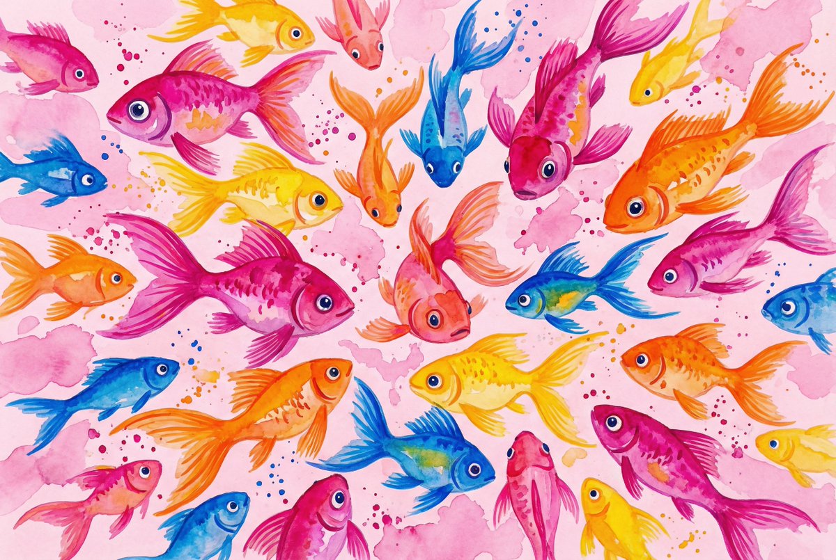 Colorful Fish Dance in Pink