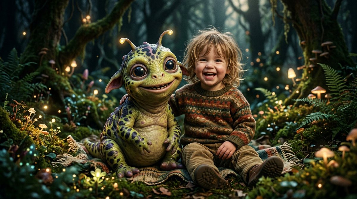 70s Fantasy Toddler Alien Pet Portrait