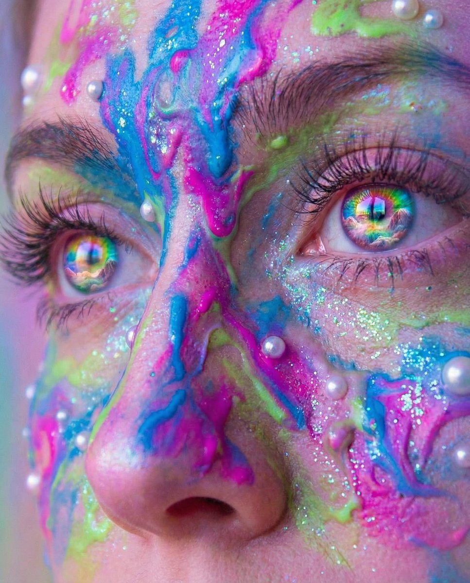 Surreal Rainbow Eye Portrait Art