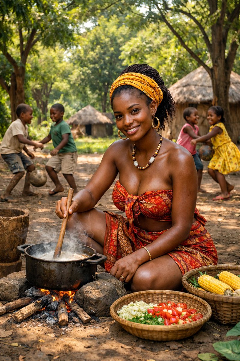 African Village Documentary Scene