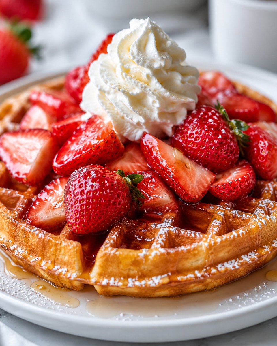 Delicious Strawberry Waffle