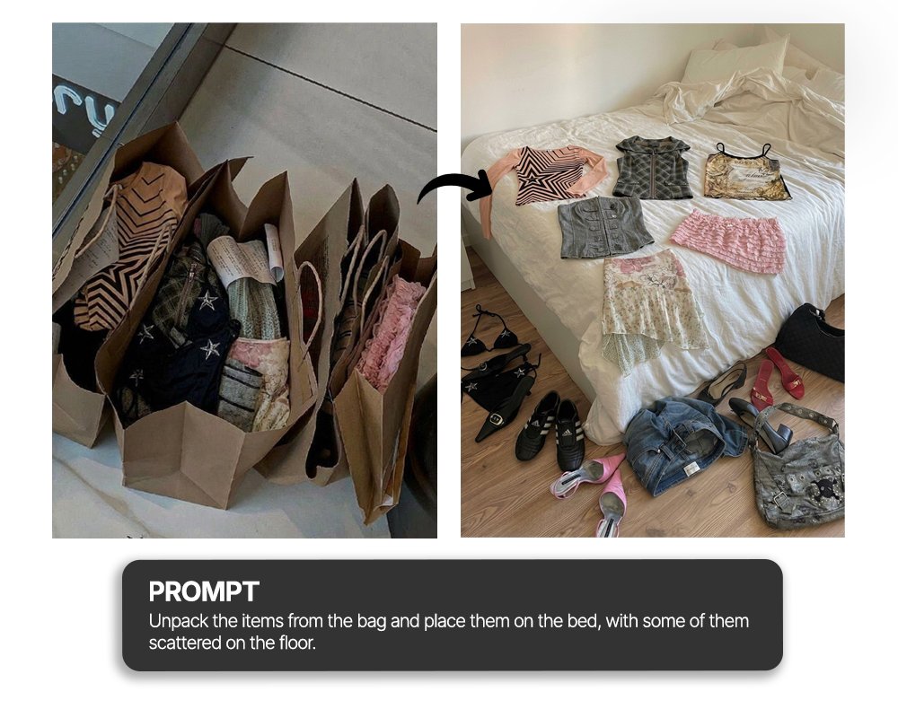 Unpacking Bag Items Scattered