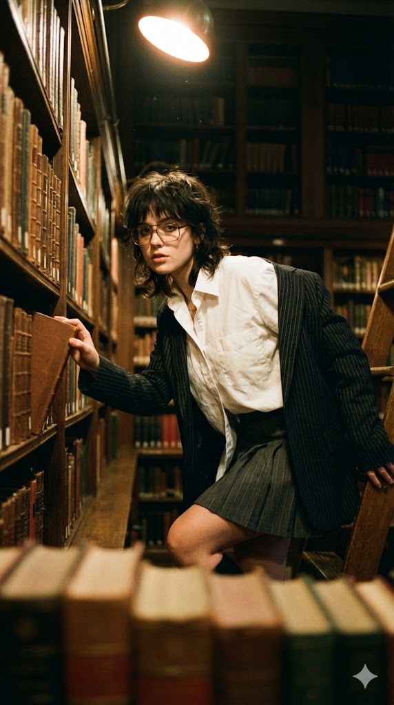 Dark Academia Library Seduction