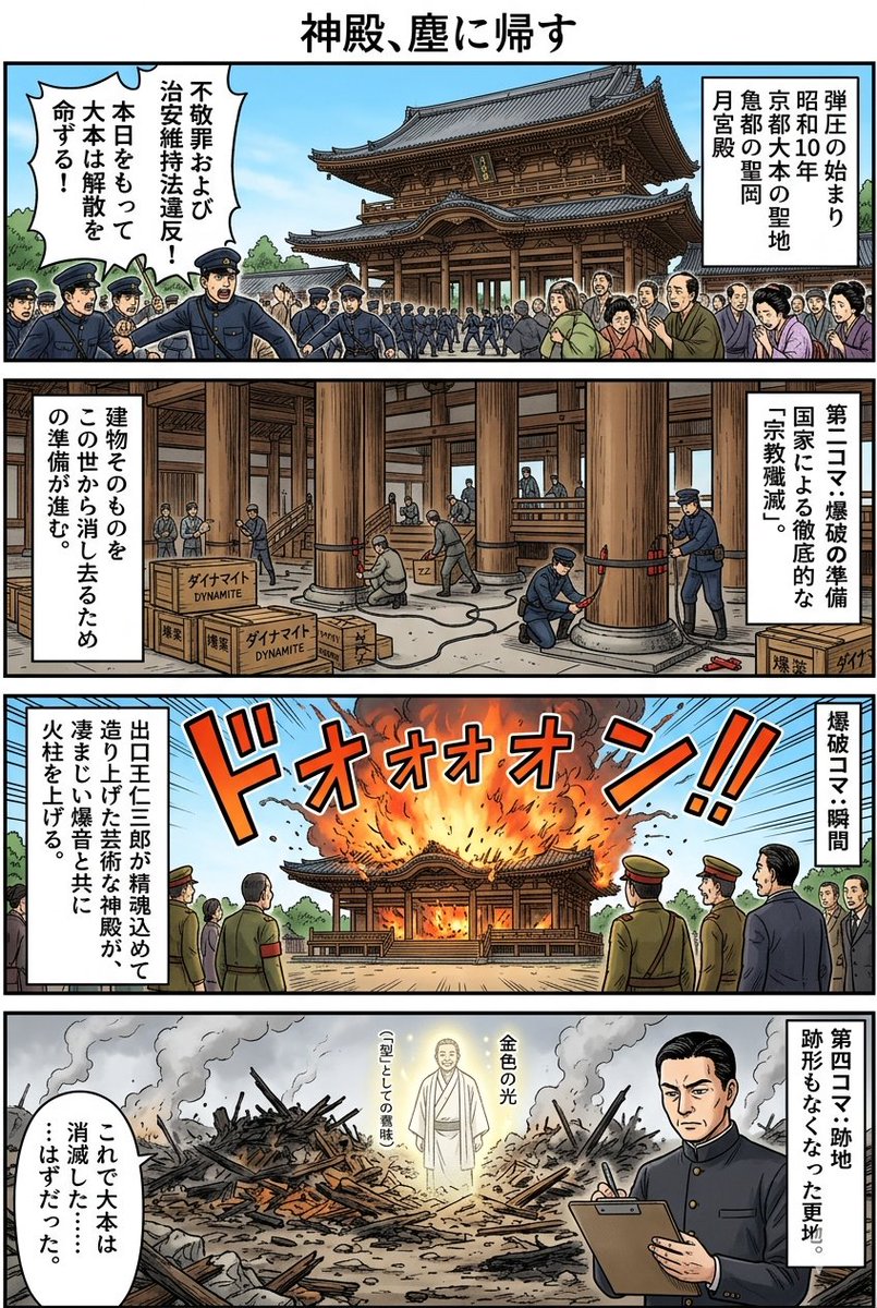 Oomoto Temple Dynamite Destruction