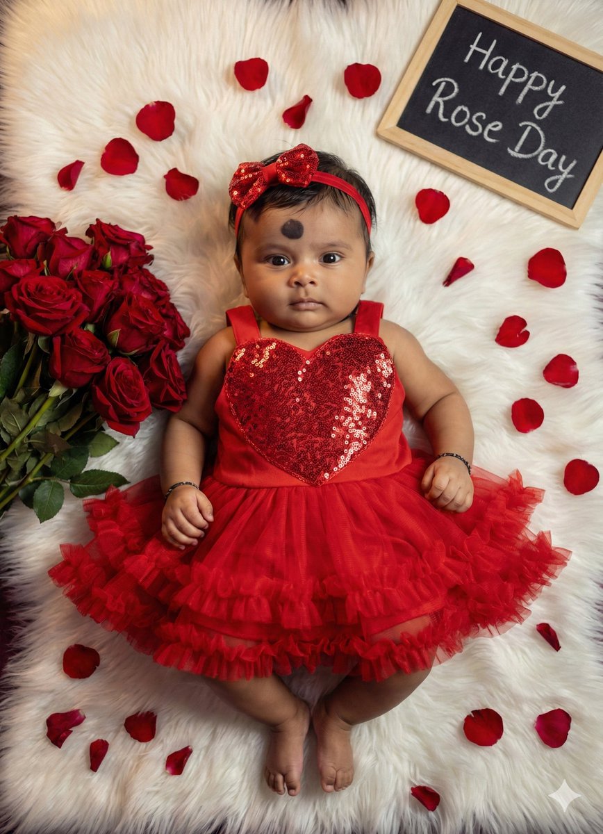 Valentine Baby Portrait with Roses