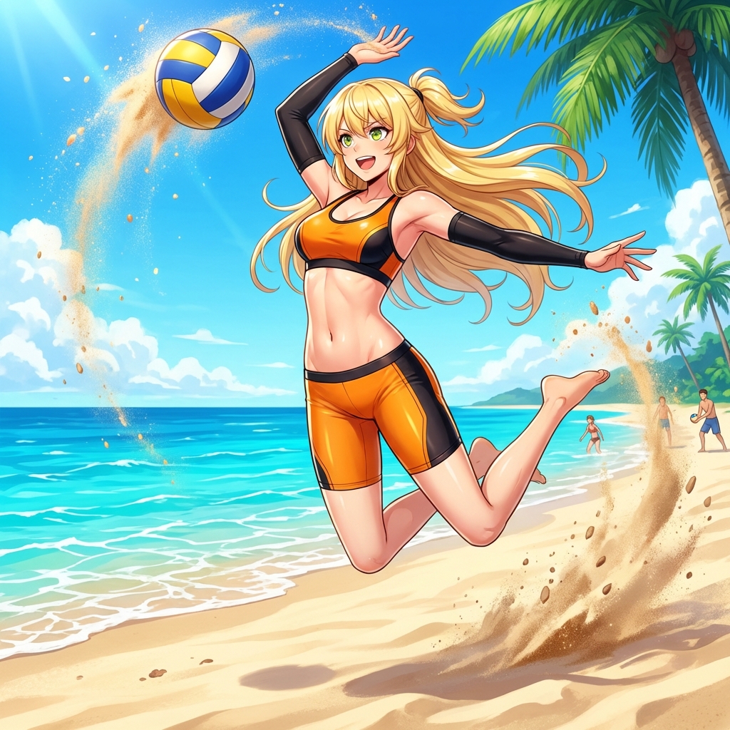 AI Beach Volleyball Spike