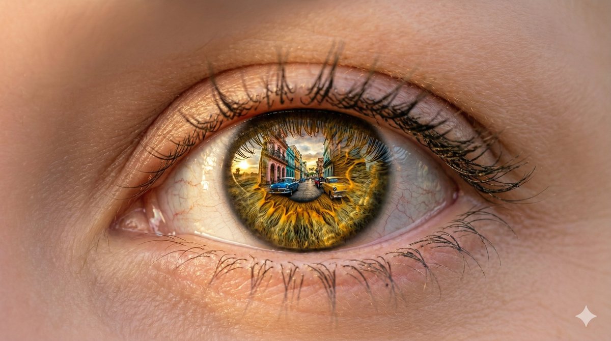 Havana Reflection In Hazel Eye Macro