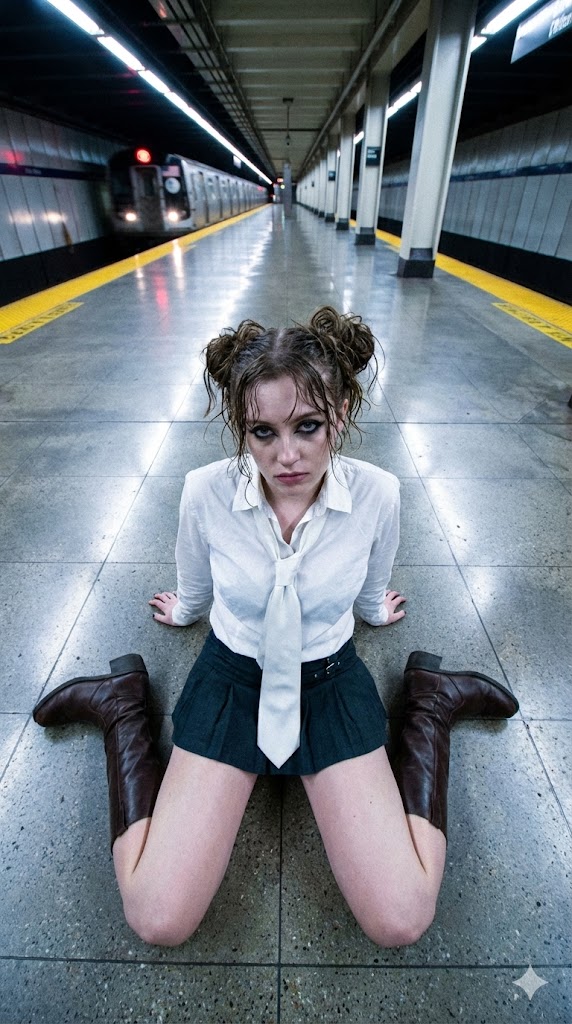 Ultra-Wide Subway Fashion Portrait