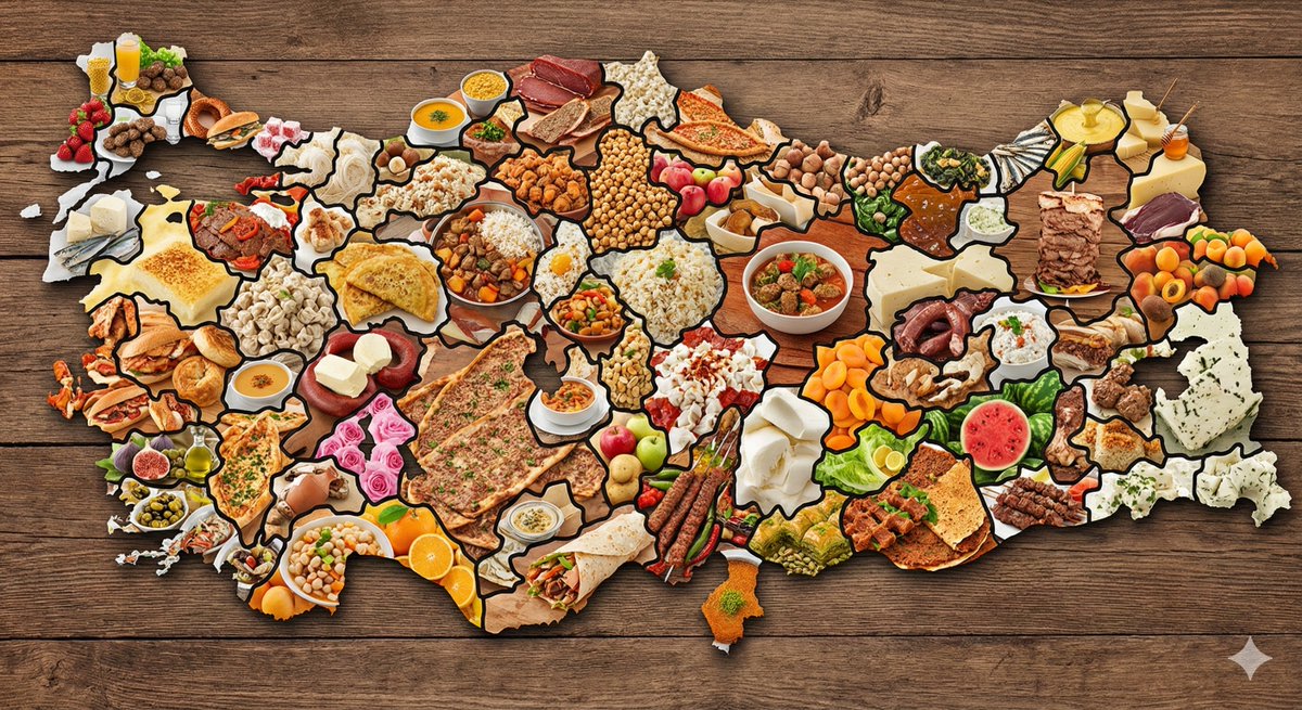 Turkish Food Map Art