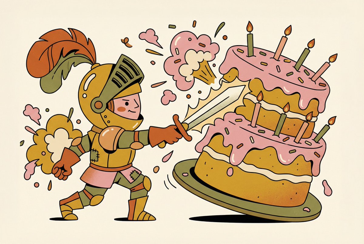 Knight vs Birthday Cake Battle