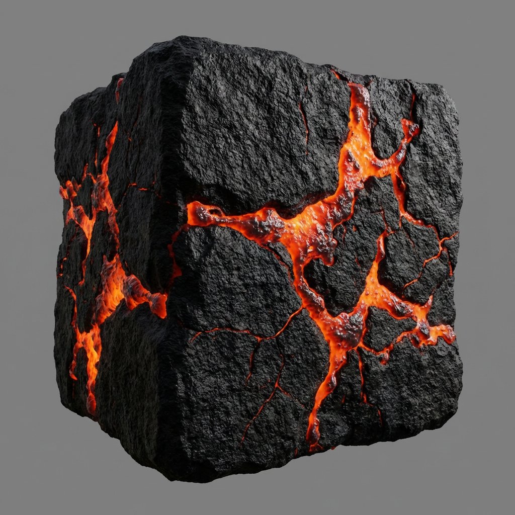 3D Cube Lava Texture Effect