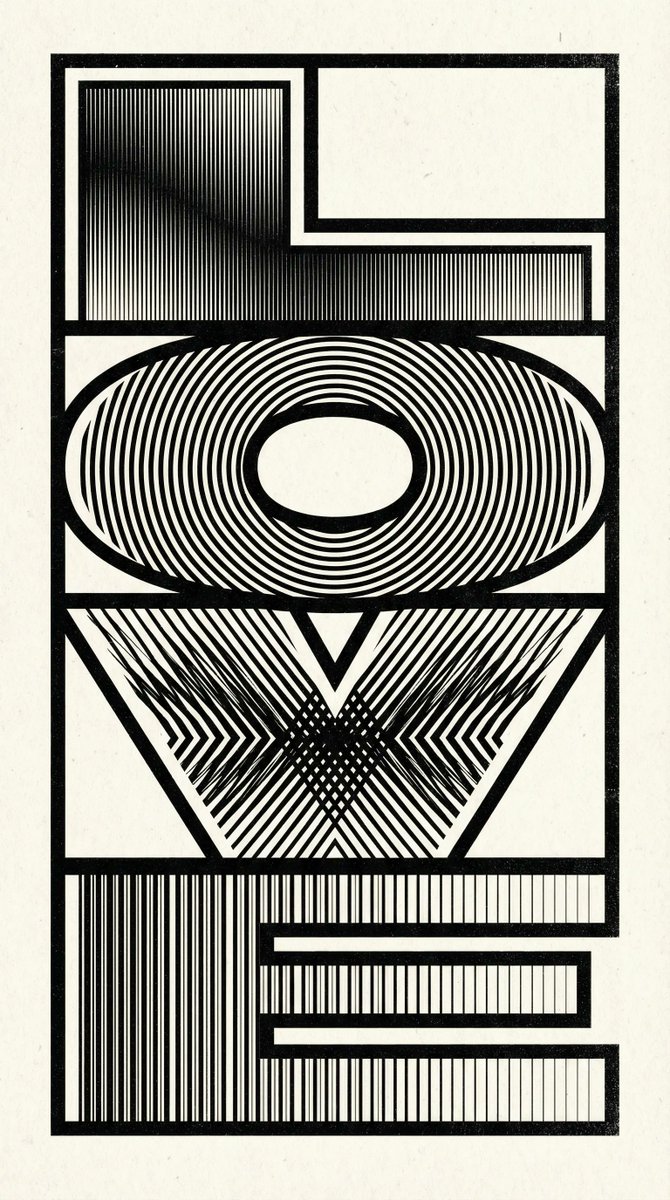 Moire Typography LOVE Illusion