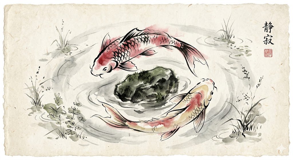 Graceful Koi Ink Painting