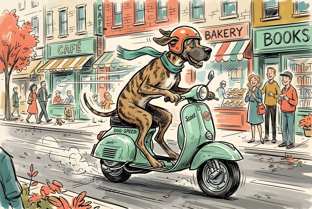 Great Dane Scooter Ride