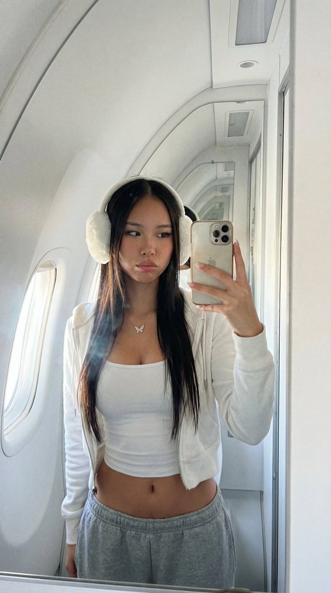 Stylish Private Jet Mirror Selfie