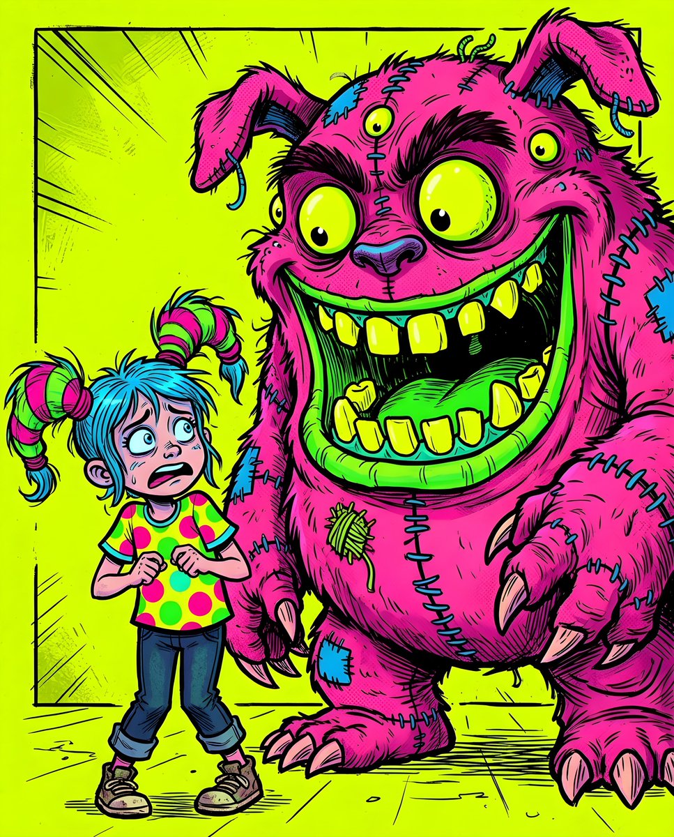 Neon Girl vs Stitched Monster