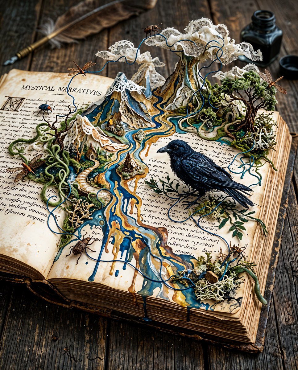 Surreal World Between Book Pages
