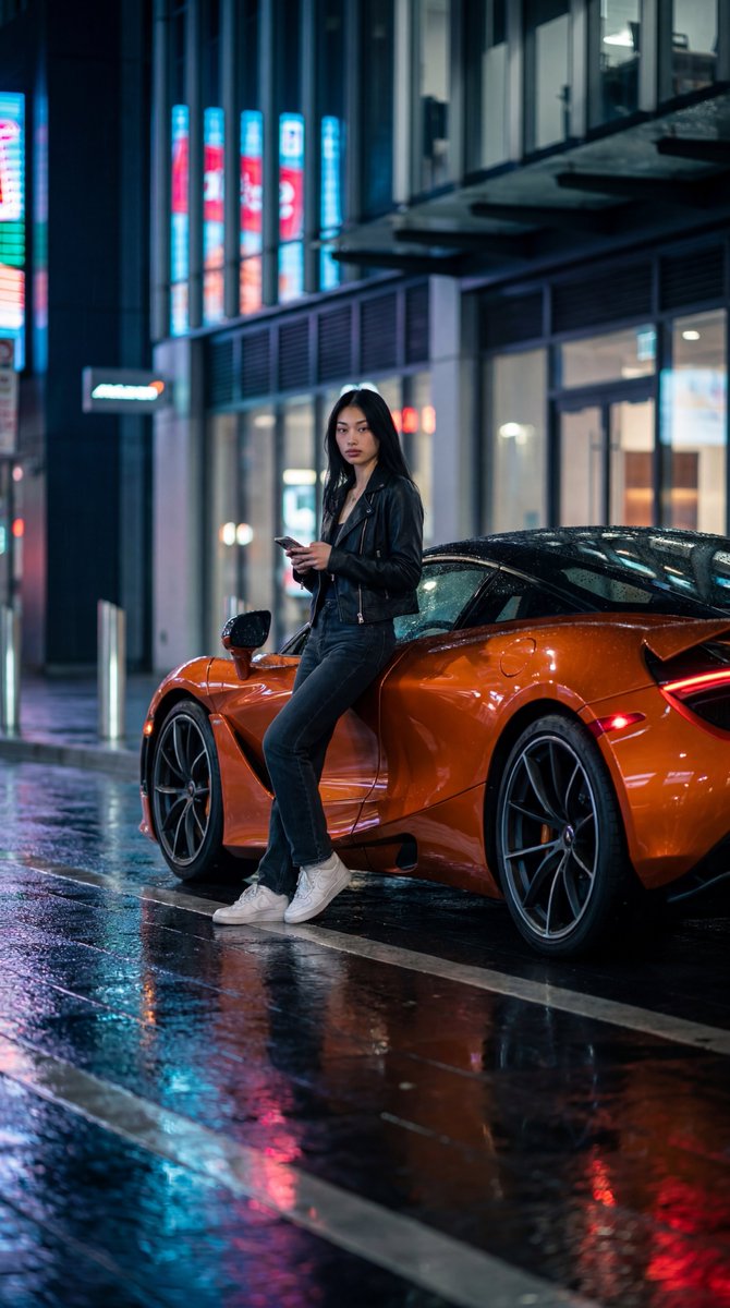 Sleek Supercar and Stylish Woman