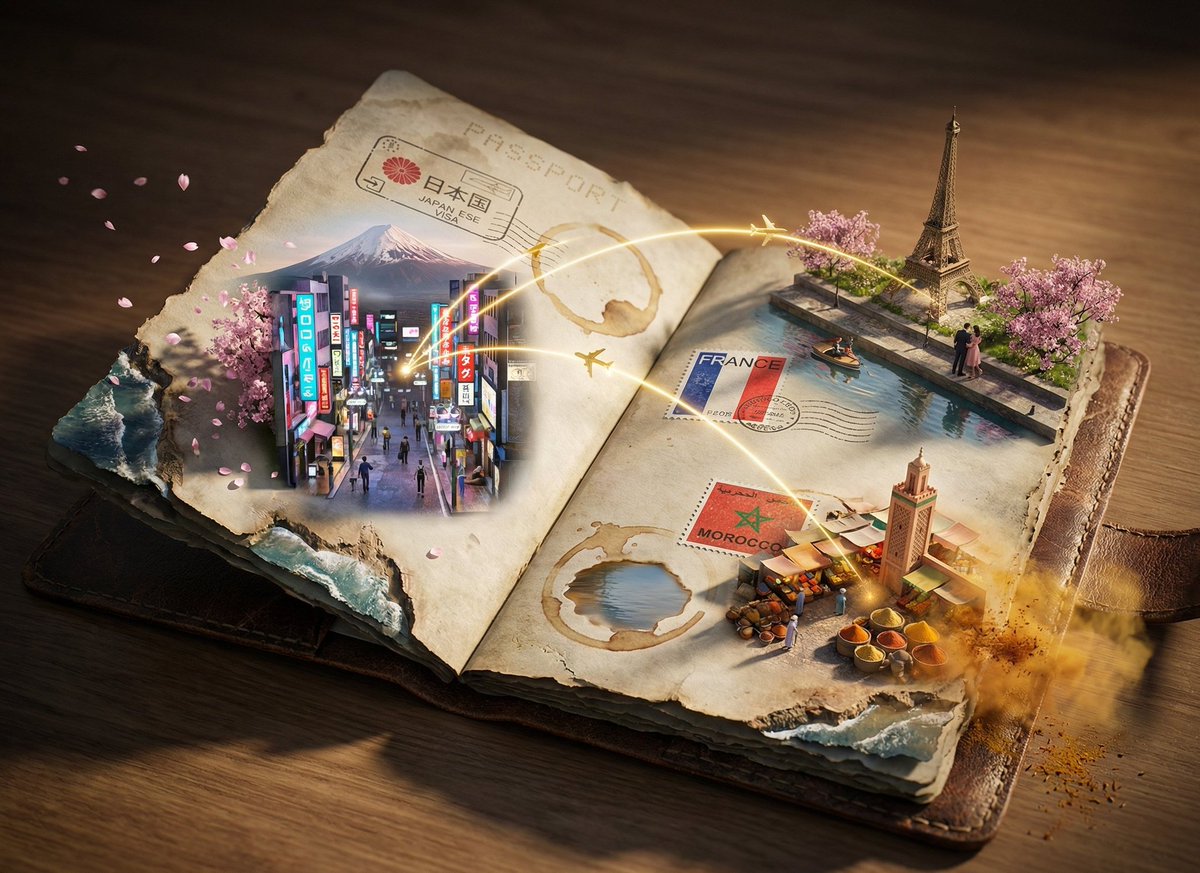 Passport Stamps Become Living Worlds