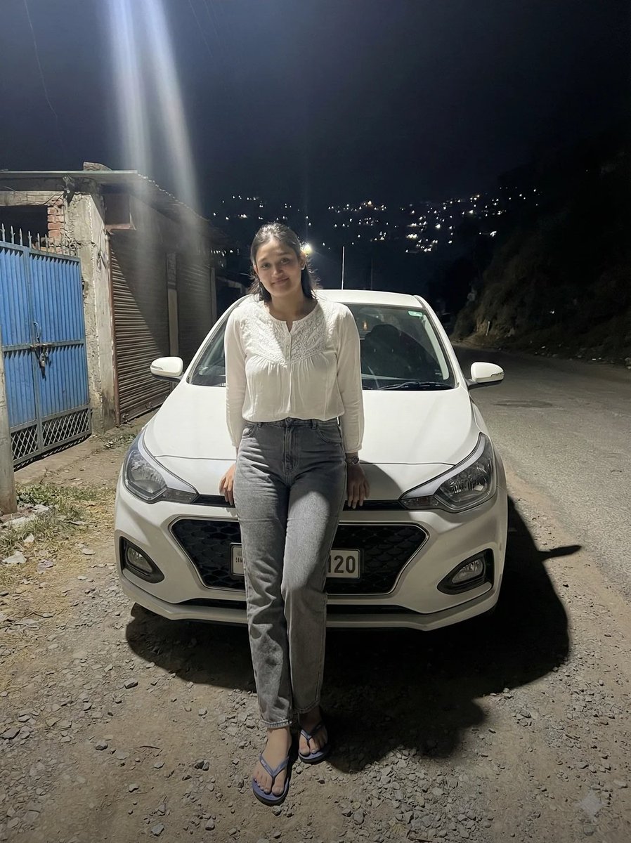 Night Portrait with Modern Car