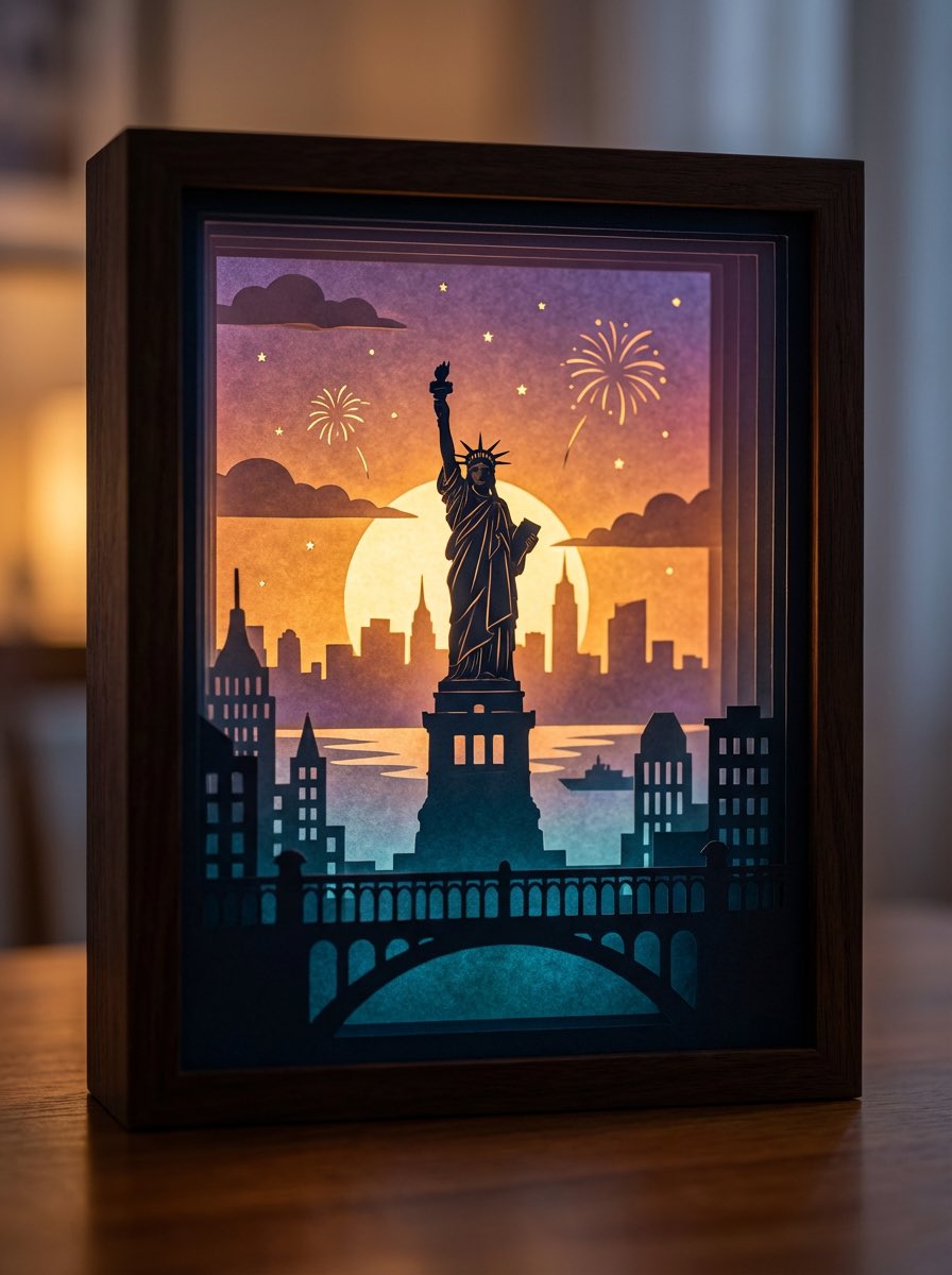 Dreamy 3D Paper Cut Light Box