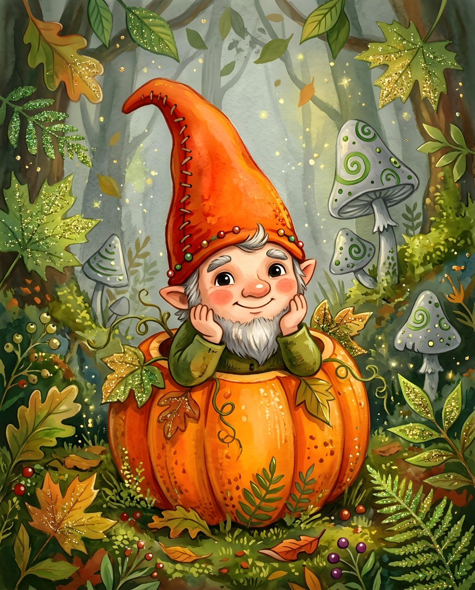 Whimsical Gnome Pumpkin Magic