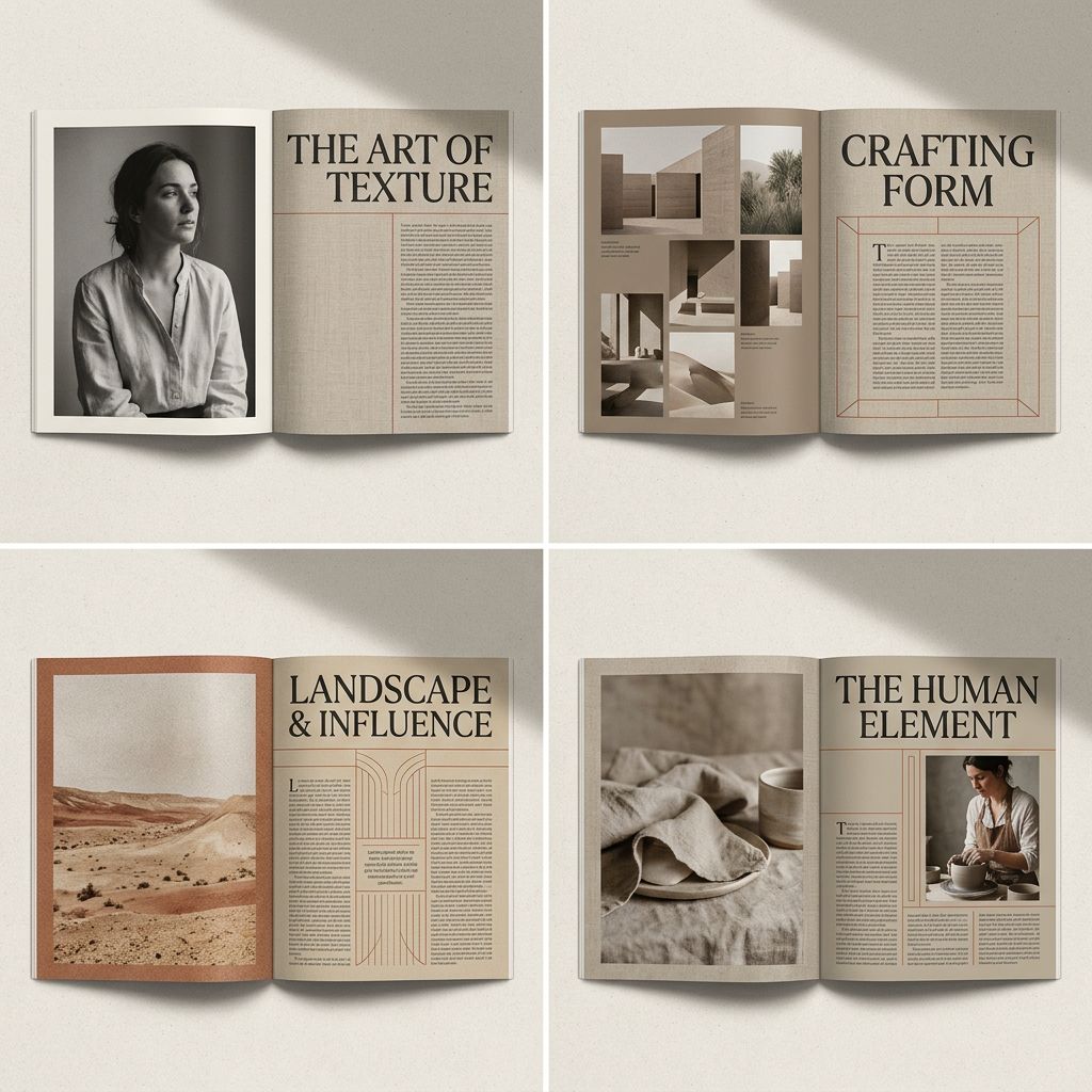 Earth Tone Editorial Magazine Spread Concept