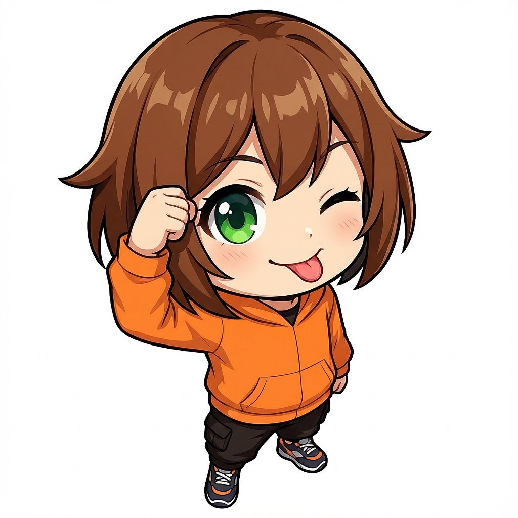 Chibi Girl Tehepero Wink Pose