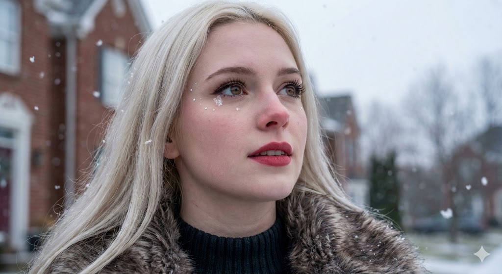 Winter Fashion Portrait in Snow