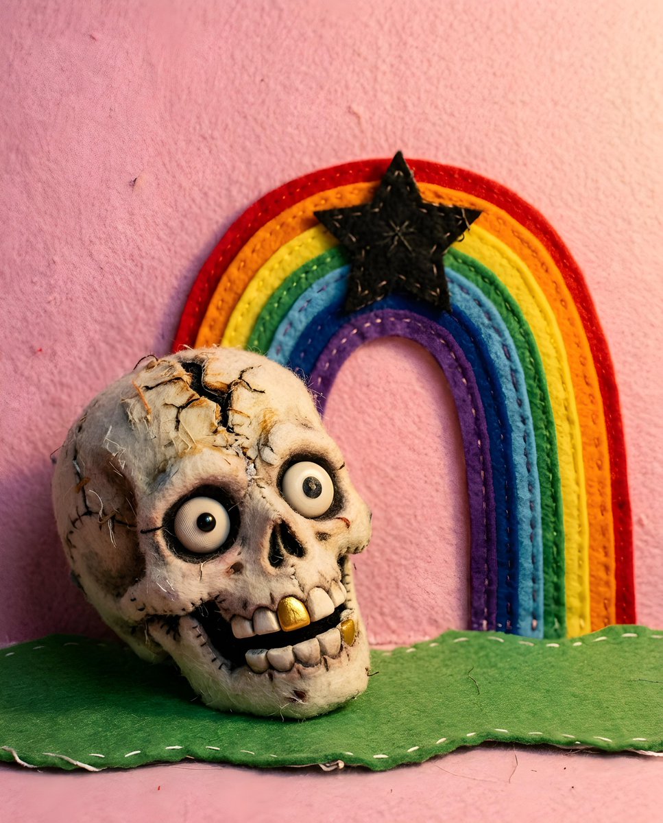 Gold-Tooth Skull Rainbow Star