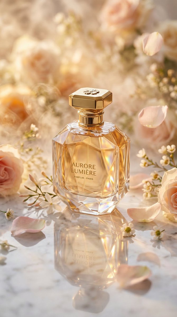 Luxury Perfume on Marble Surface
