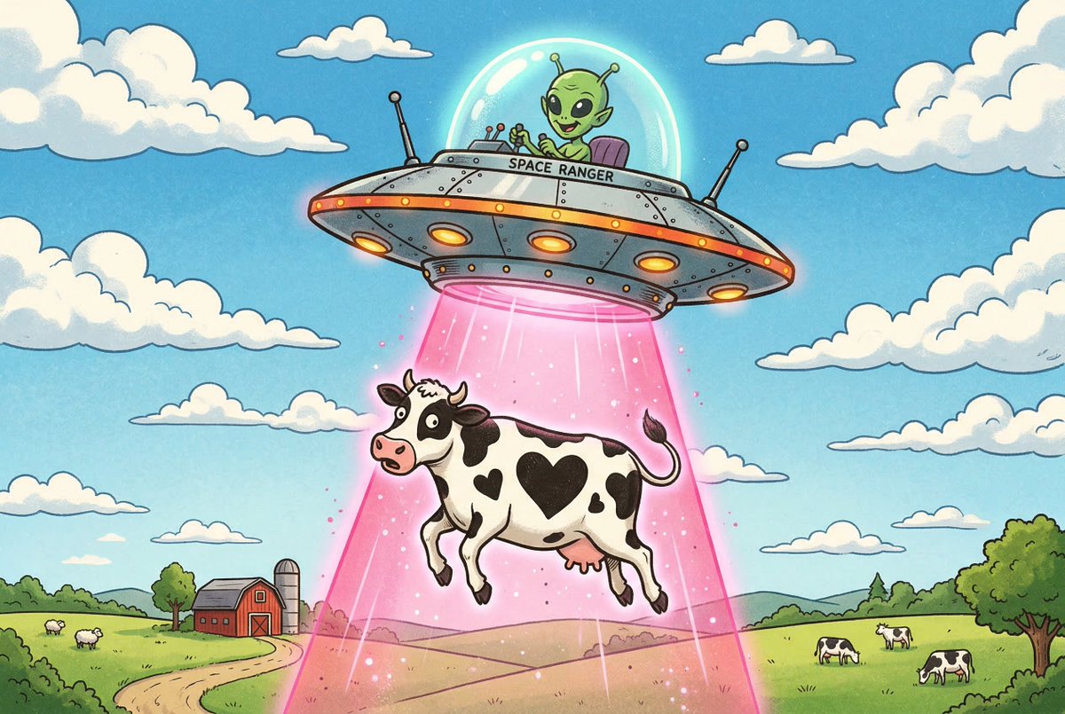 UFO Abducts Heart Cow