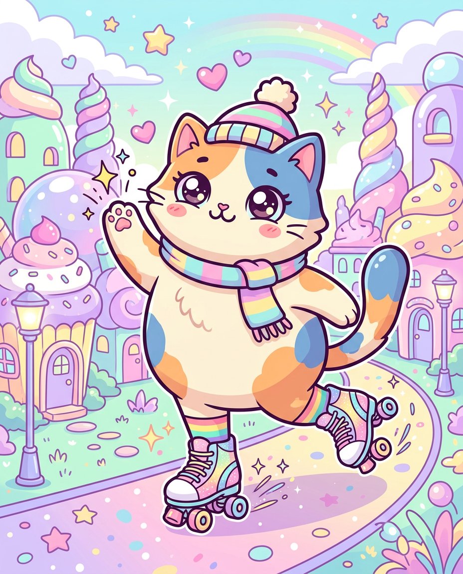 Roller Skate Cat Fantasy