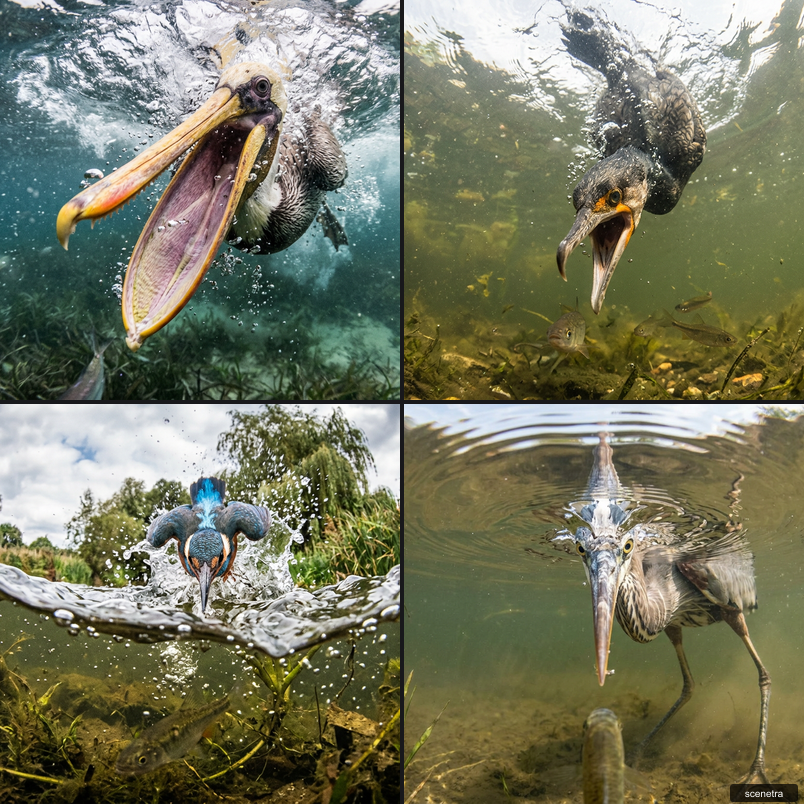 Fisheye Seagull Prey Perspective