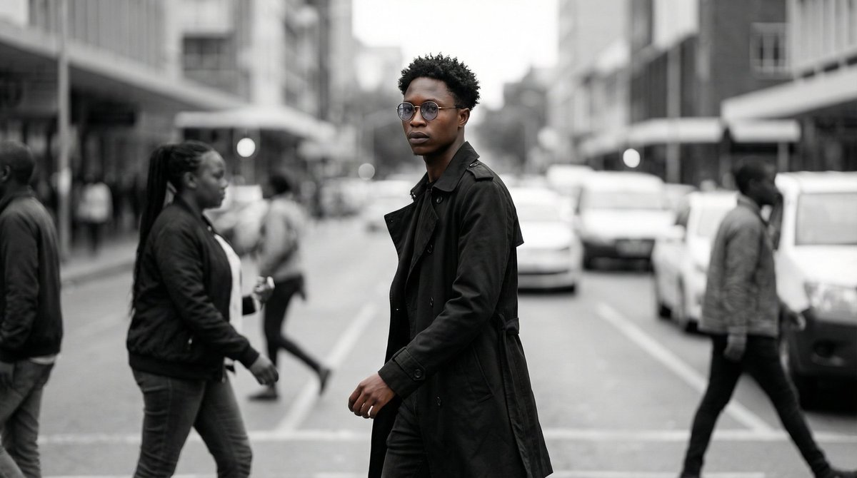 Cinematic Street Portrait Of Elegant Man