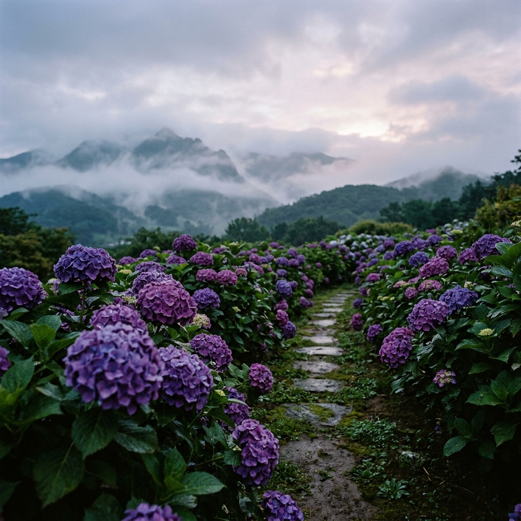 Misty Peaks Hydrangea Path