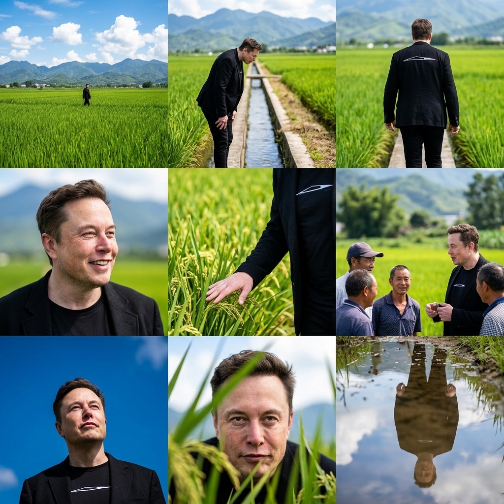 Chinese Rural Fields Nine Grid Art