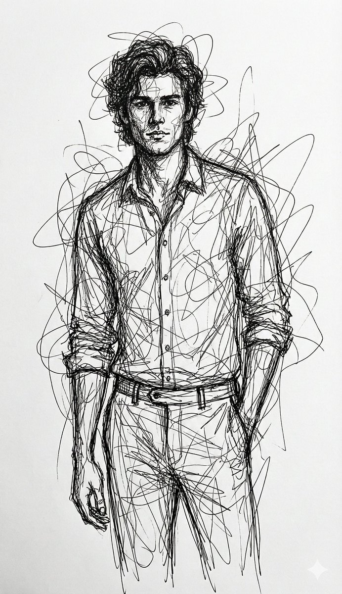 Abstract Scribble Ink Art