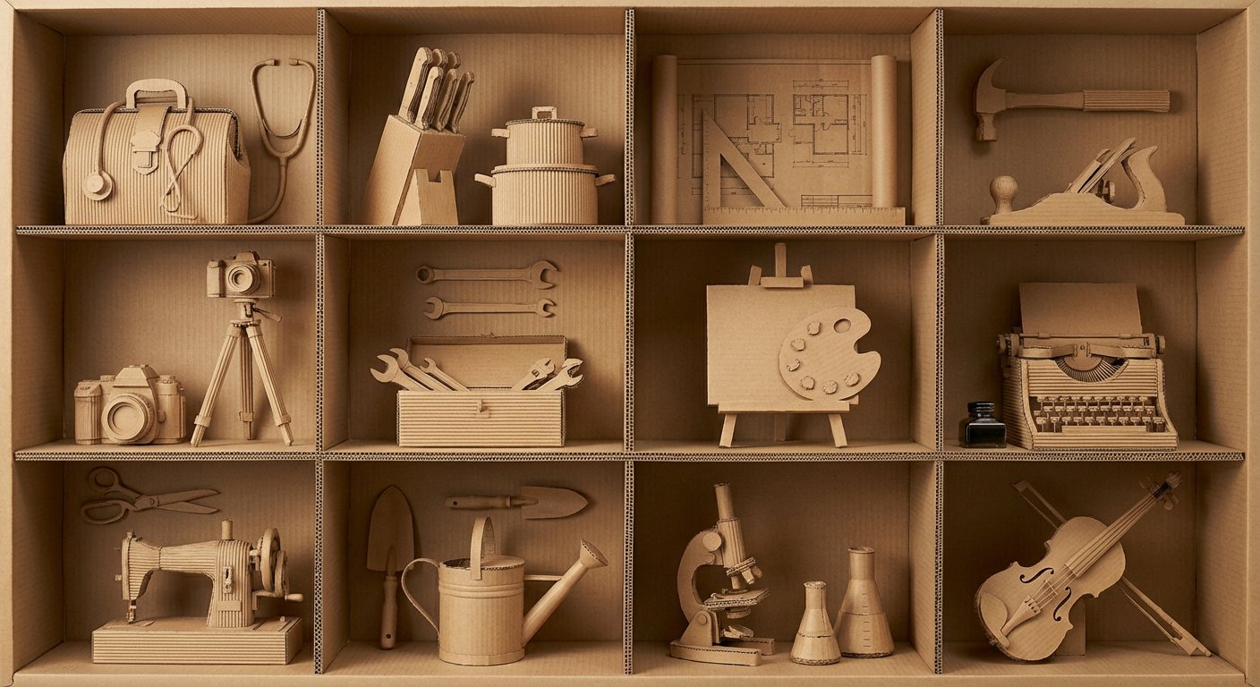 Corrugated Paper Miniature Toolbox Collection