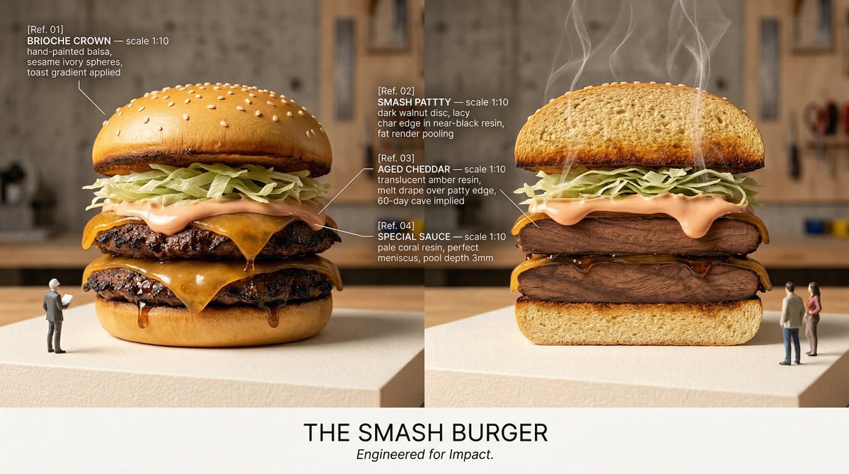 Hyper-Detailed Architectural Food
