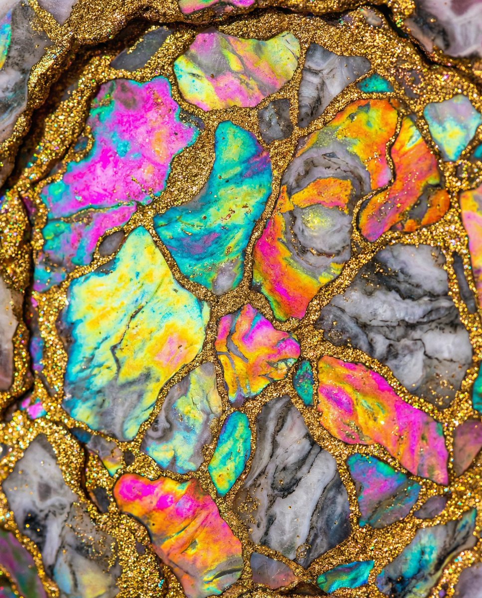 Geode Rainbow Abstract Art