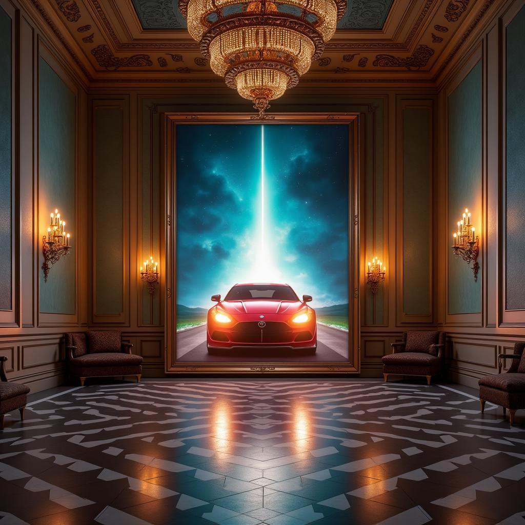 Glowing Car Portrait in an Enchanted Hall