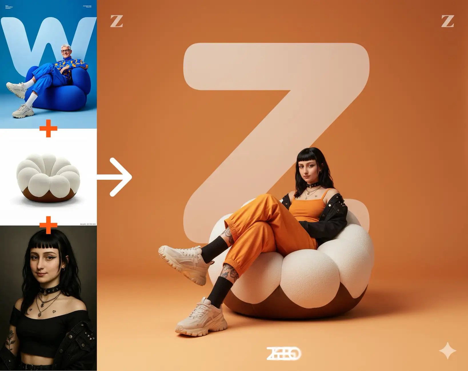 Orange Character Sofa Replacement Edit