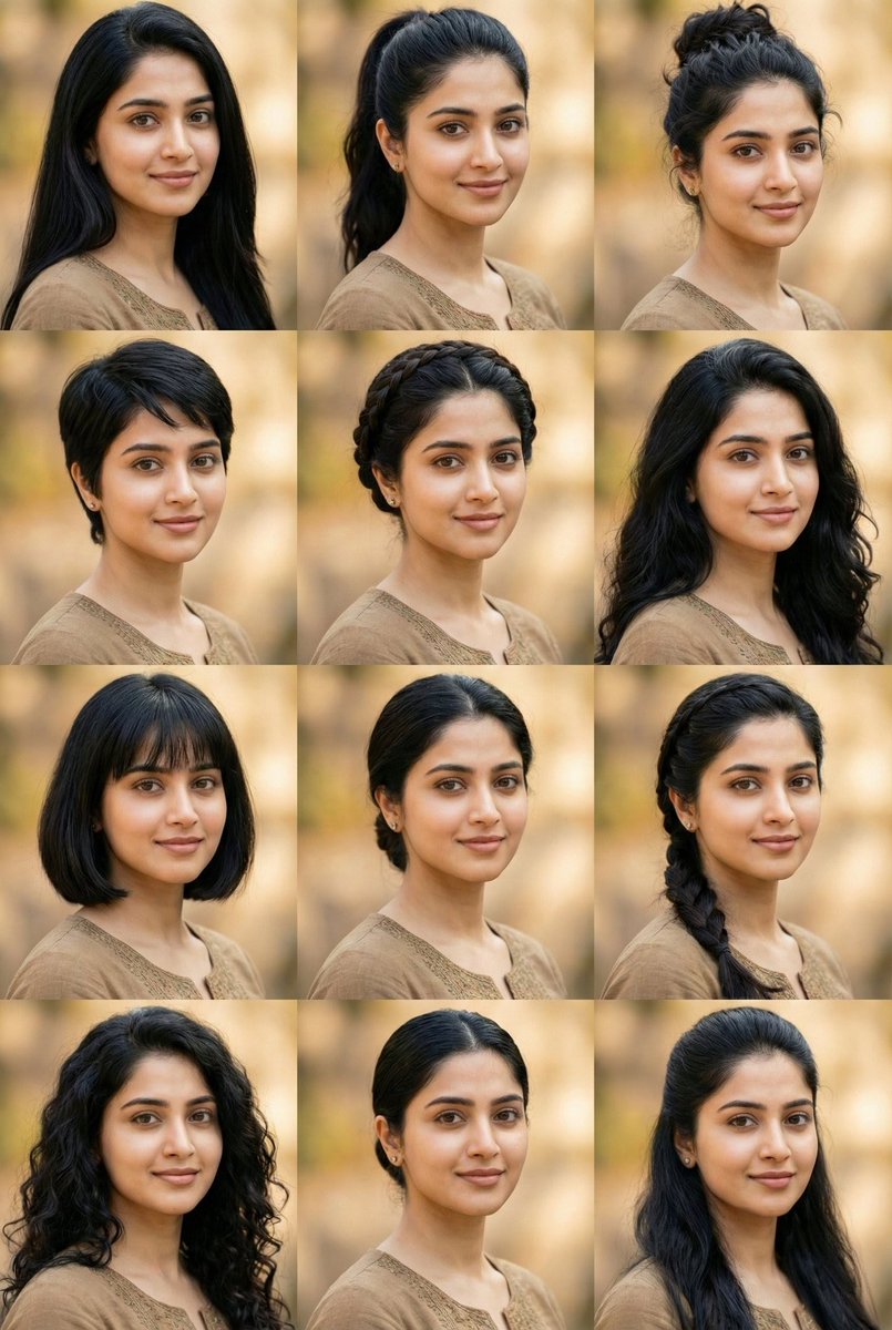 10 Hairstyles Same Face Comparison