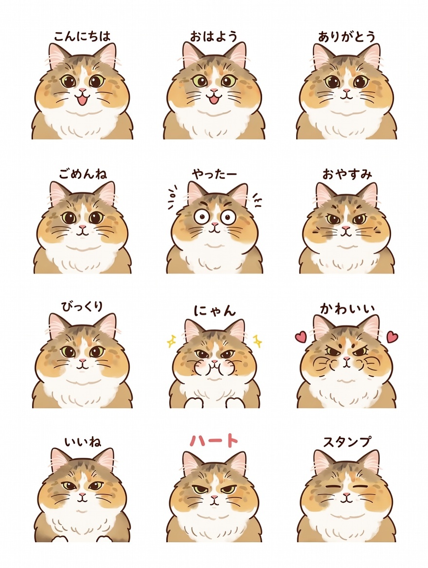 12 Cute Cat LINE Stickers