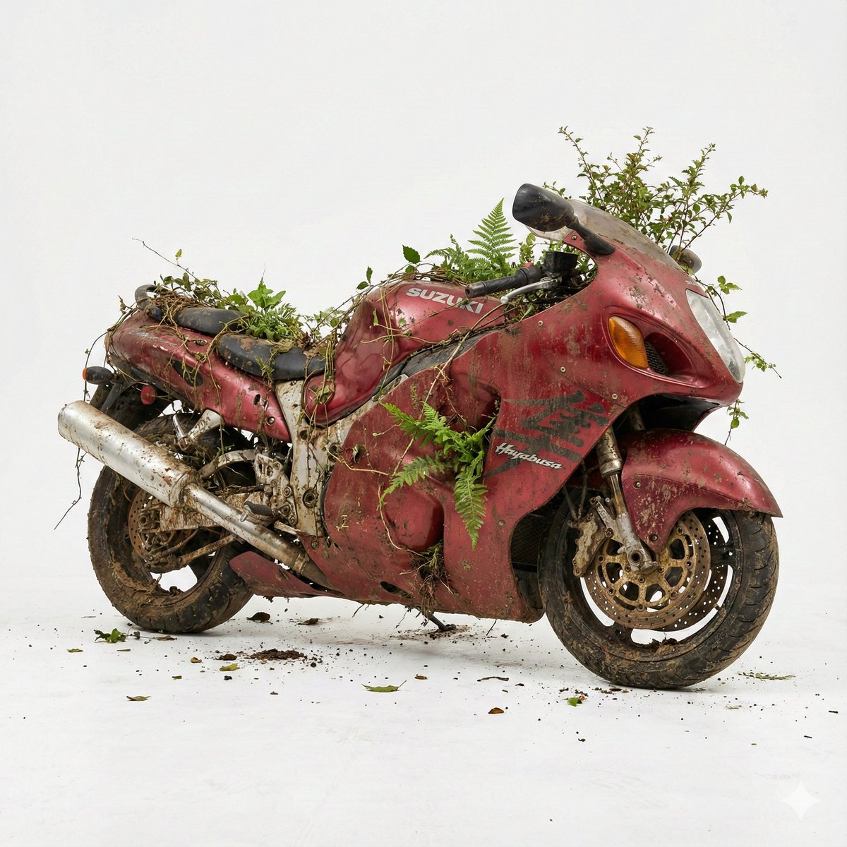 Rusty Abandoned Machine Overgrown