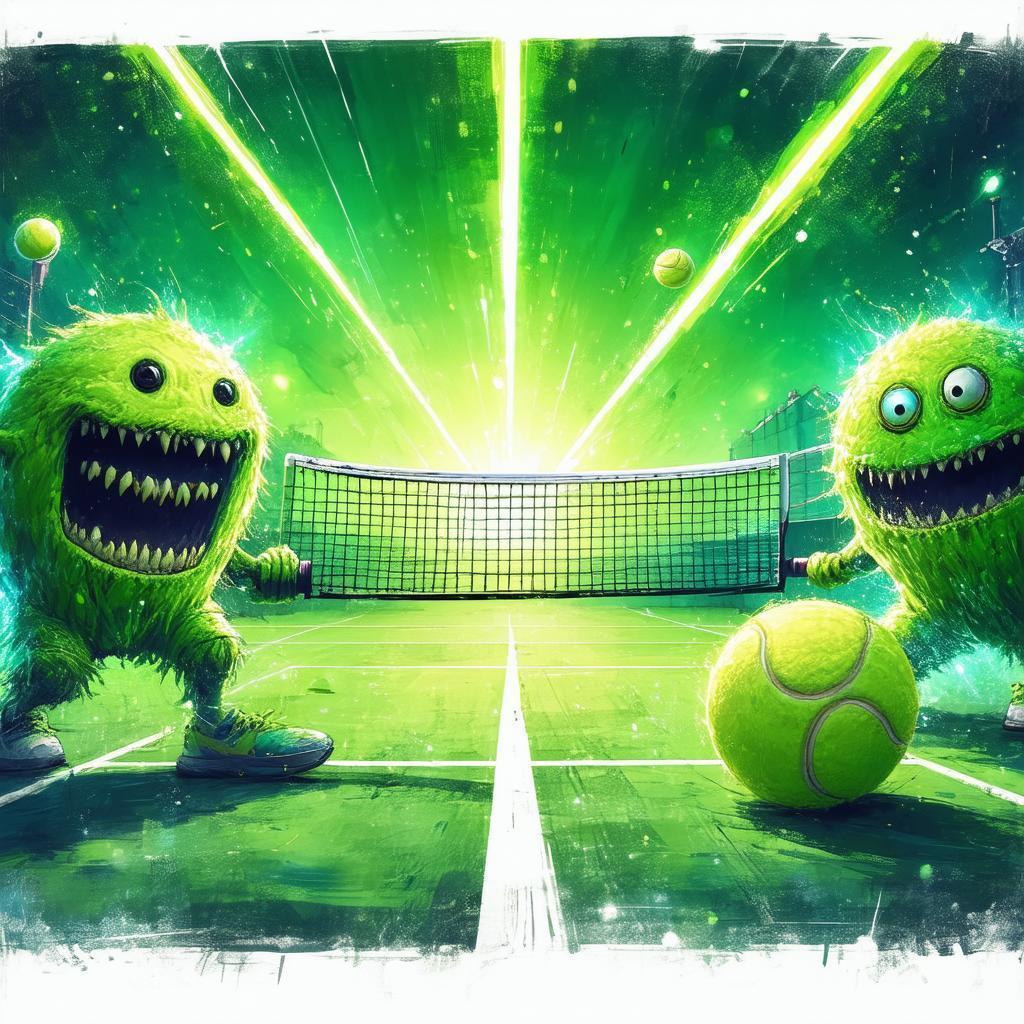 Tennis Ball Monsters Duel With Lasers and Magic